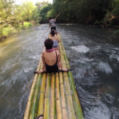 Our bamboo raft with Jecket in front...